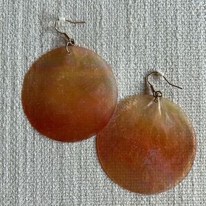 Shell mother of pearl circle earrings!